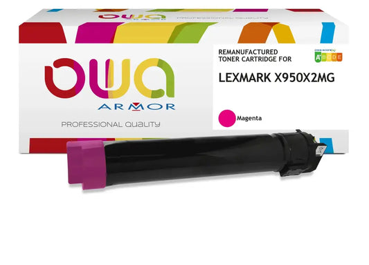 LEXMARK X950X2MG - Cartouche laser compatible - Magenta - Toner remanufacturé OWA