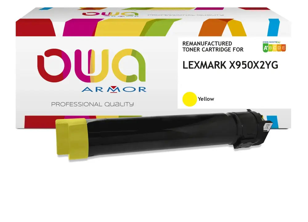 LEXMARK X950X2YG - Cartouche laser compatible - Jaune - Toner remanufacturé OWA