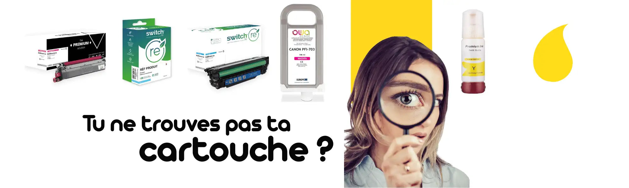 Loupe jaune à bord noir