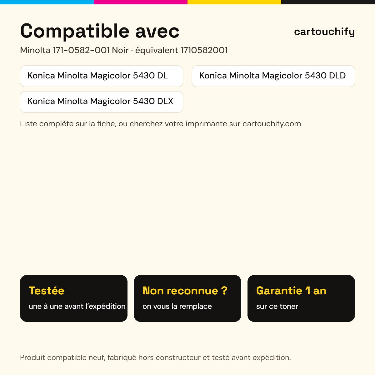 Imprimantes compatibles avec Minolta 171-0582-001 Toner Noir compatible