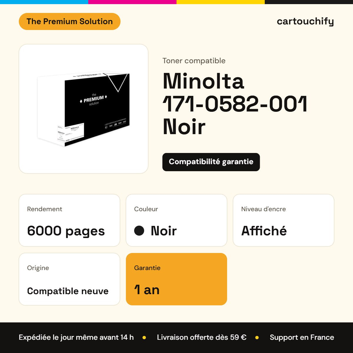 Minolta 171-0582-001 Toner Noir compatible : caractéristiques
