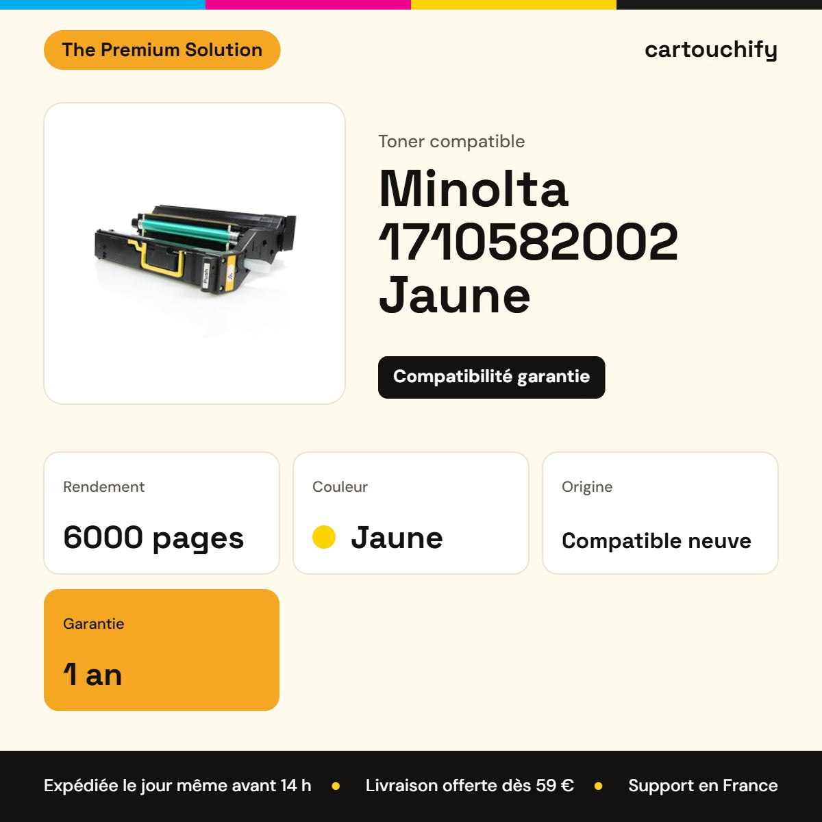 Minolta 1710582002 Toner Jaune compatible équivalent à 4539132 · Premier Prix : caractéristiques