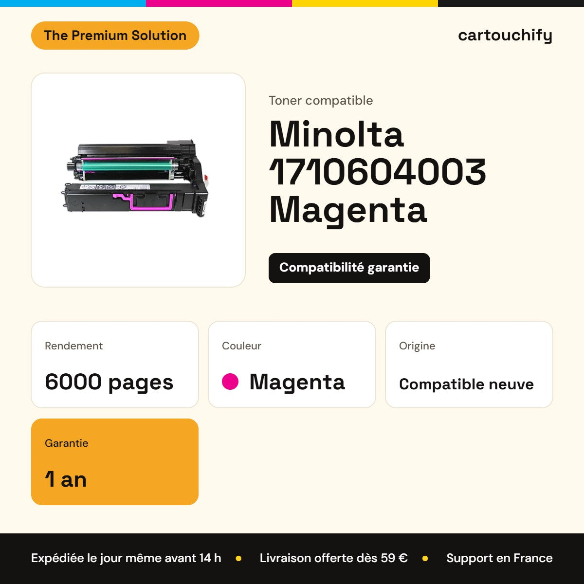 Minolta 1710604003 Toner Magenta compatible équivalent à 4539234 · Premier Prix : caractéristiques