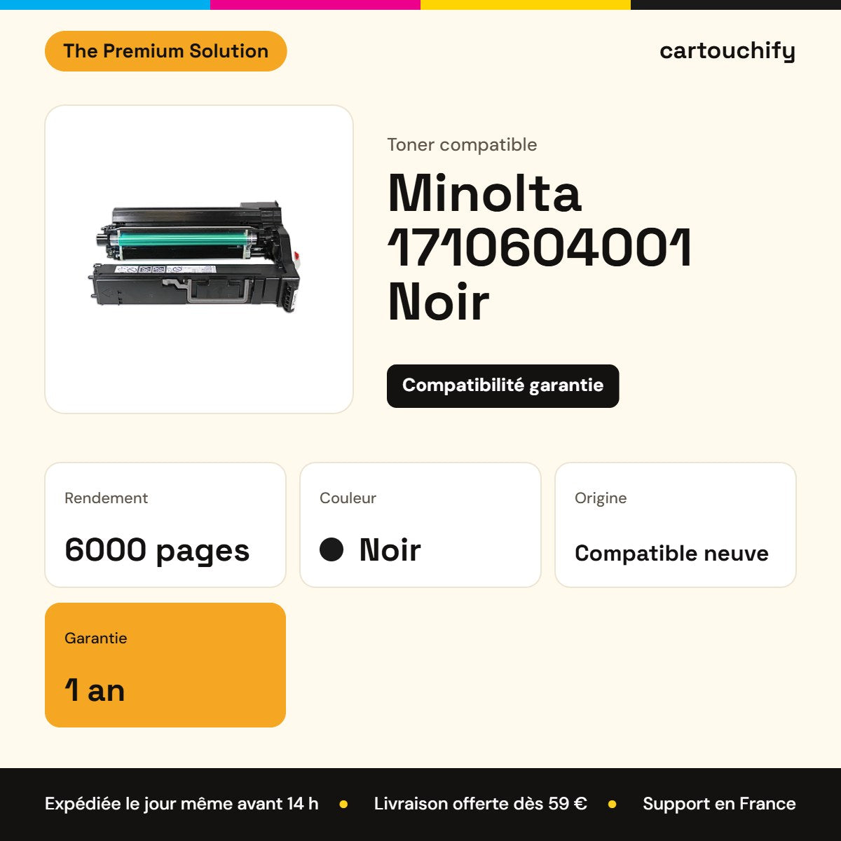 Minolta 1710604001 Toner Noir compatible équivalent à 4539434 · Premier Prix : caractéristiques