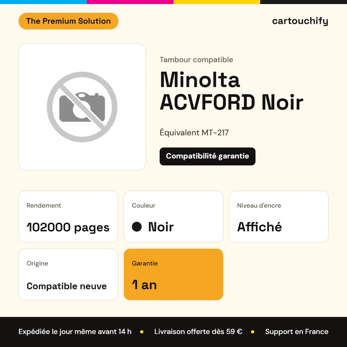Minolta ACVF0RD Tambour Noir compatible : caractéristiques