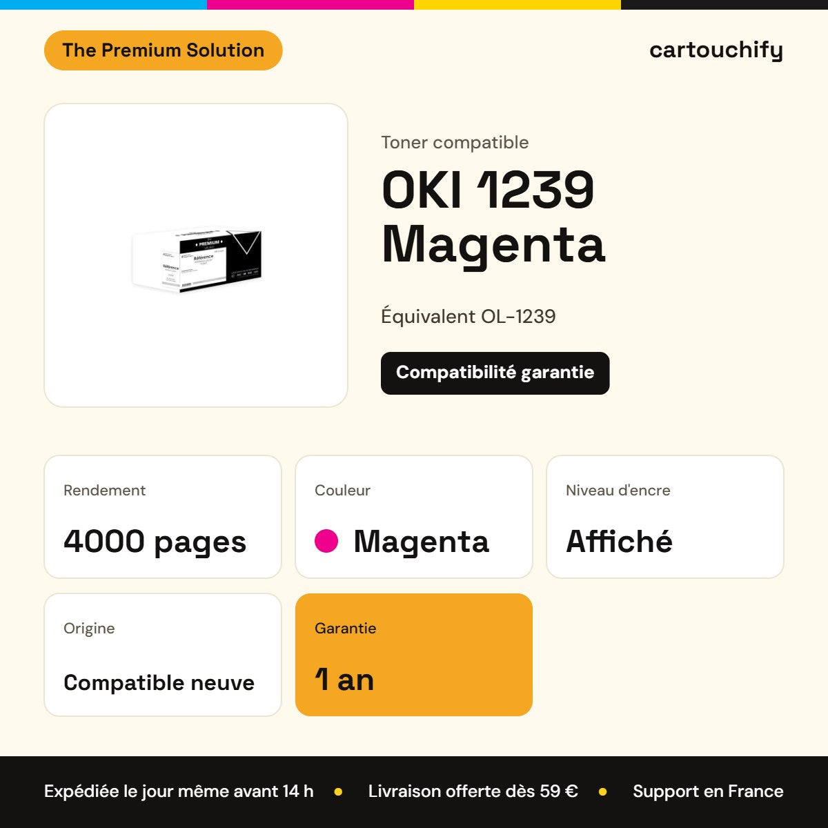 OKI 1239 Toner Magenta compatible : caractéristiques