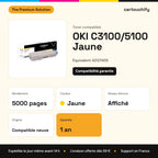 OKI C3100/5100 Toner Jaune compatible équivalent à 42127405 : caractéristiques