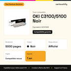 OKI C3100/5100 Toner Noir compatible équivalent à 42127408 : caractéristiques