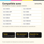 Imprimantes compatibles avec OKI C5800 Toner Pack 4 Couleurs compatible équivalent à 43324424, 43324423, 43324422