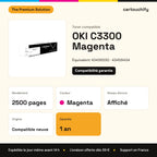 OKI C3300 Toner Magenta compatible équivalent à 43459330, 43459434 : caractéristiques