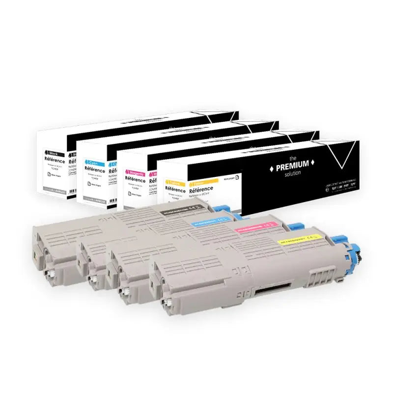 OKI C5850 Toner Pack 4 Couleurs compatible équivalent à 43865724 43865723 43865722