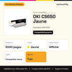 OKI C5650 Toner Jaune compatible équivalent à 43872305 : caractéristiques