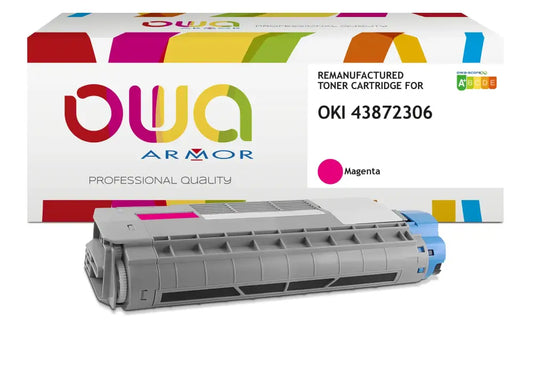 OKI 43872306 - Cartouche laser compatible - Magenta - Toner remanufacturé OWA