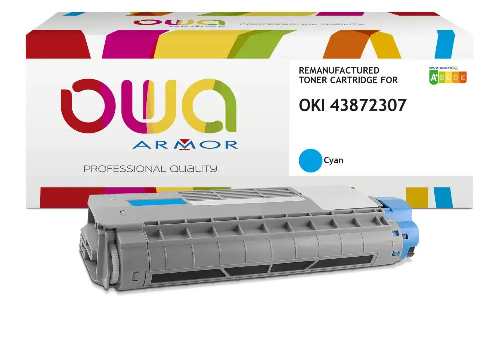 OKI 43872307 - Cartouche laser compatible - Cyan - Toner remanufacturé OWA