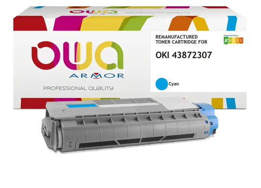 OKI 43872307 - Cartouche laser compatible - Cyan - Toner remanufacturé OWA