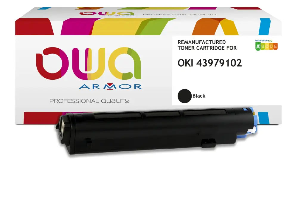 OKI 43979102 - Cartouche laser compatible - Noir - Toner remanufacturé OWA