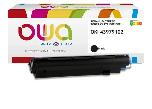 OKI 43979102 - Cartouche laser compatible - Noir - Toner remanufacturé OWA