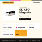 OKI C801 Toner Magenta compatible équivalent à 44643002 : caractéristiques