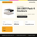 OKI C801 Toner Pack 4 Couleurs compatible équivalent à 44643004, 44643003, 44643002 : caractéristiques