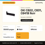 OKI C822, C831, C841B Tambour Noir compatible équivalent à 44844408 : caractéristiques