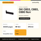 OKI C853, C883, C880 Tambour Noir compatible équivalent à 44844472 : caractéristiques