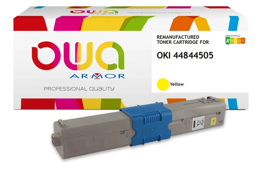 OKI 44844505 - Cartouche laser compatible - Jaune - Toner remanufacturé OWA
