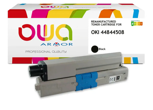 OKI 44844508 - Cartouche laser compatible - Noir - Toner remanufacturé OWA