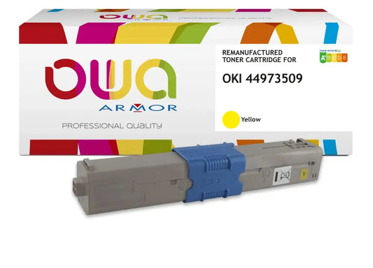 OKI 44973509 - Cartouche laser compatible - Jaune - Toner remanufacturé OWA