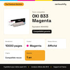 OKI 833 Toner Magenta compatible équivalent à 46443102 : caractéristiques