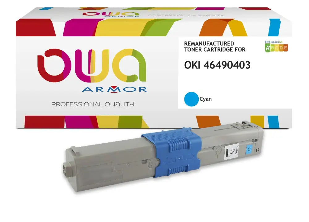 OKI 46490403 - Cartouche laser compatible - Cyan - Toner remanufacturé OWA