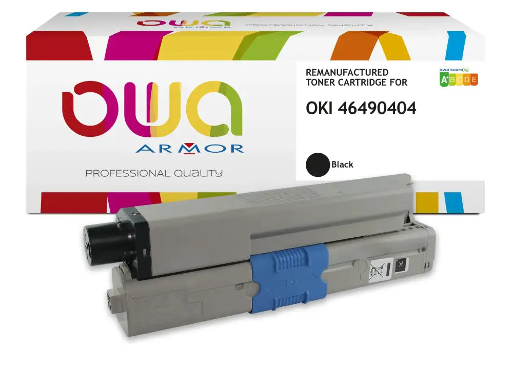 OKI 46490404 - Cartouche laser compatible - Noir - Toner remanufacturé OWA