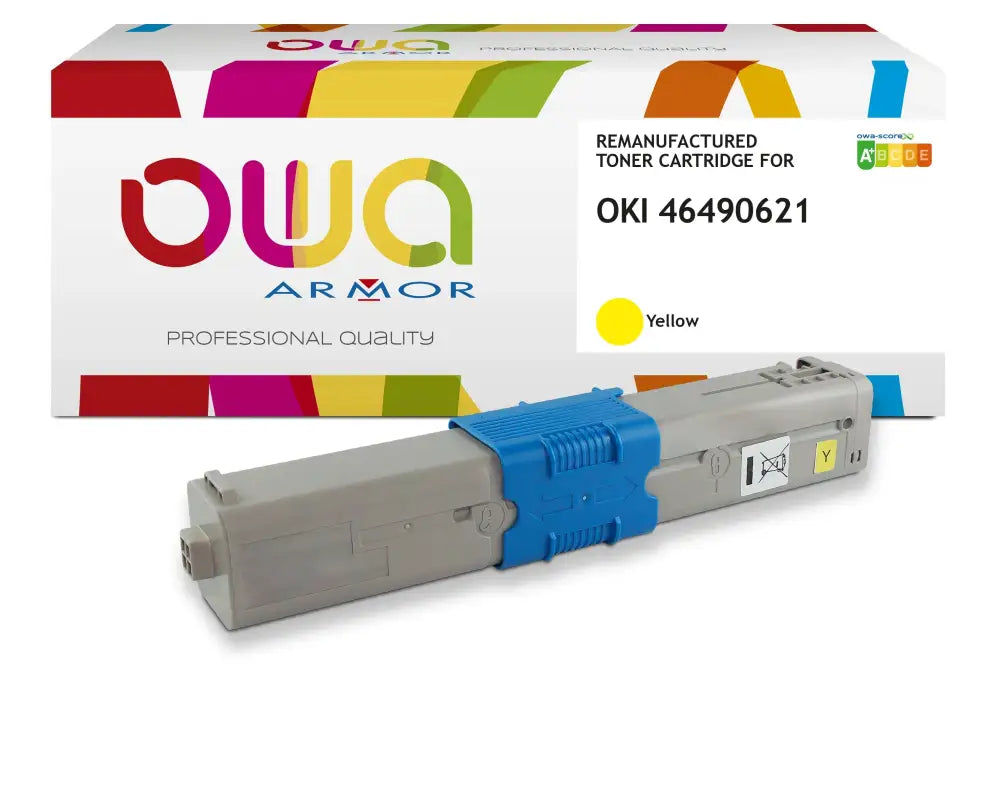 OKI 46490621 - Cartouche laser compatible - Jaune - Toner remanufacturé OWA