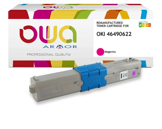 OKI 46490622 - Cartouche laser compatible - Magenta - Toner remanufacturé OWA