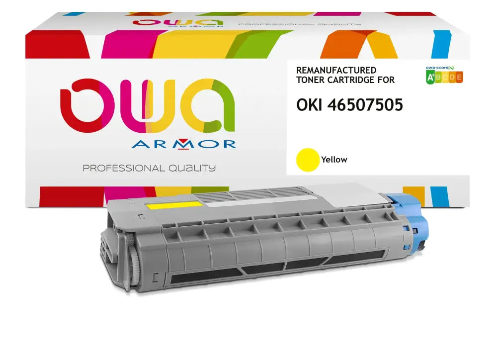 OKI 46507505 - Cartouche laser compatible - Jaune - Toner remanufacturé OWA
