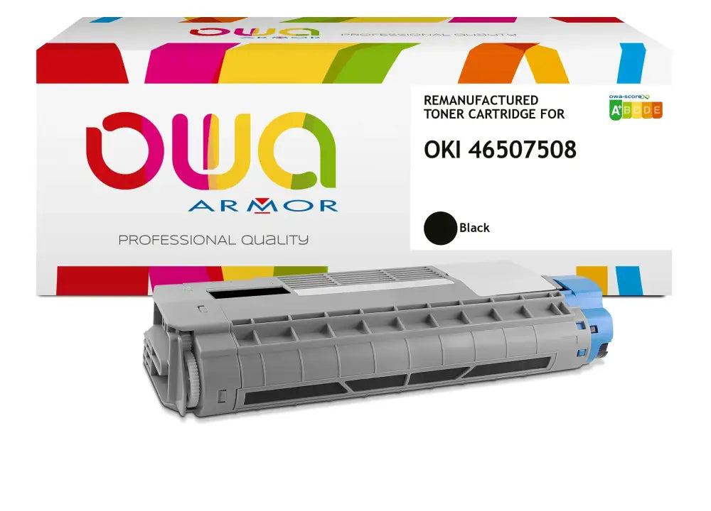 OKI 46507508 - Cartouche laser compatible - Noir - Toner remanufacturé OWA