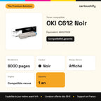 OKI C612 Toner Noir compatible équivalent à 46507508 : caractéristiques
