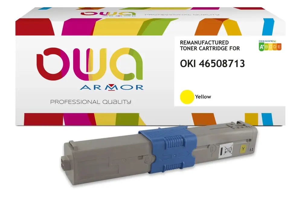OKI 46508713 - Cartouche laser compatible - Jaune - Toner remanufacturé OWA