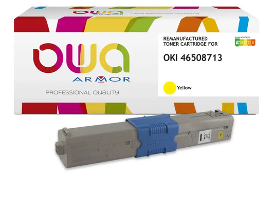 OKI 46508713 - Cartouche laser compatible - Jaune - Toner remanufacturé OWA
