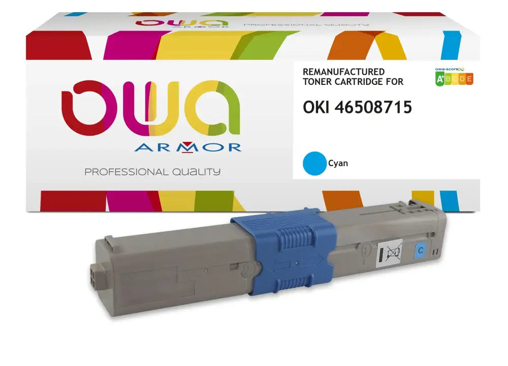 OKI 46508715 - Cartouche laser compatible - Cyan - Toner remanufacturé OWA