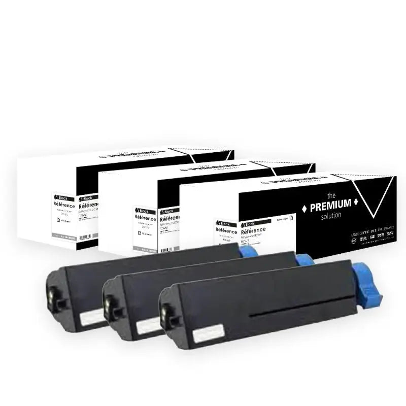 OKI B412 432 Toner Pack 3 Noir compatible équivalent à 45807106