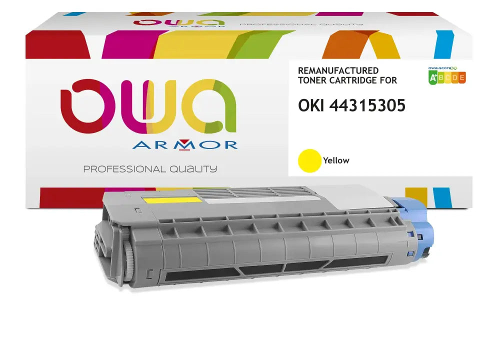OKI C610 - Cartouche laser compatible - Jaune - Toner remanufacturé OWA