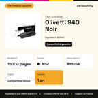 Olivetti 940 Toner Noir compatible équivalent à B0940 : caractéristiques