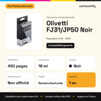 Olivetti FJ31/JP50 Cartouche Noir remanufacturé équivalent à FJ31, JP50 : caractéristiques