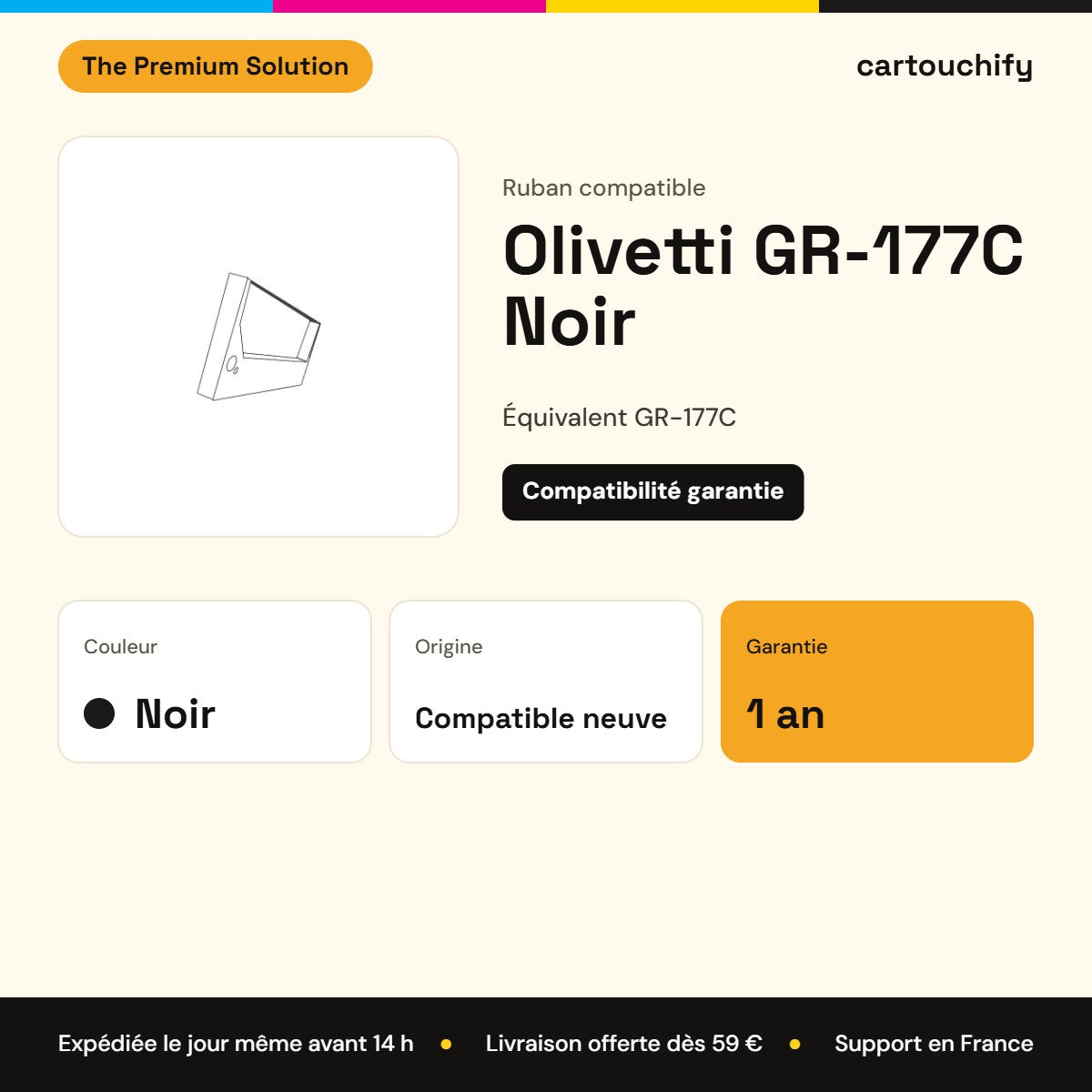 Olivetti GR-177C Ruban Noir compatible : caractéristiques