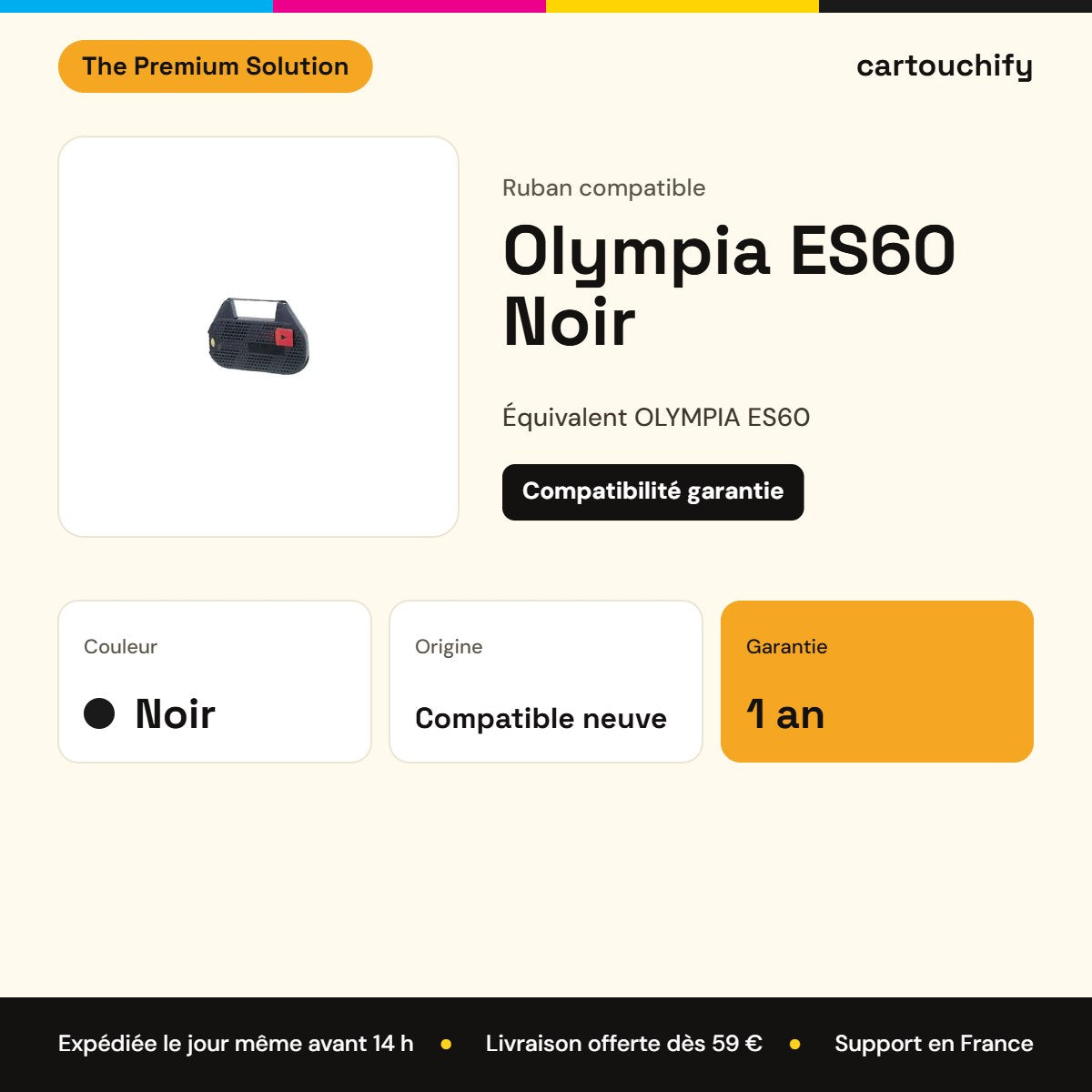 Olympia ES60 Ruban Noir compatible équivalent à OLYMPIA ES60 : caractéristiques