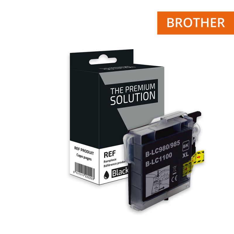 Brother LC980/LC1100, Cartouche Noir compatible - The Premium Solution
