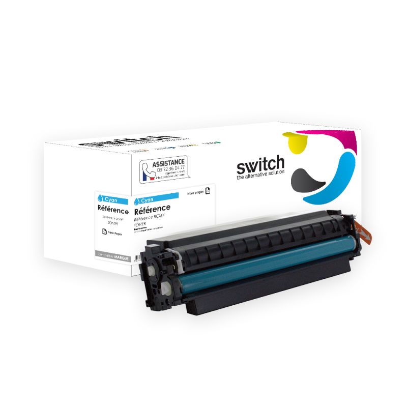 HP 410x, CF411X — Toner Cyan remanufacturé · Switch