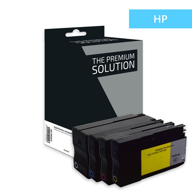 HP, Cartouche Pack 4 Couleurs 950XL / 951XL remanufacturé - compatible The Premium Solution