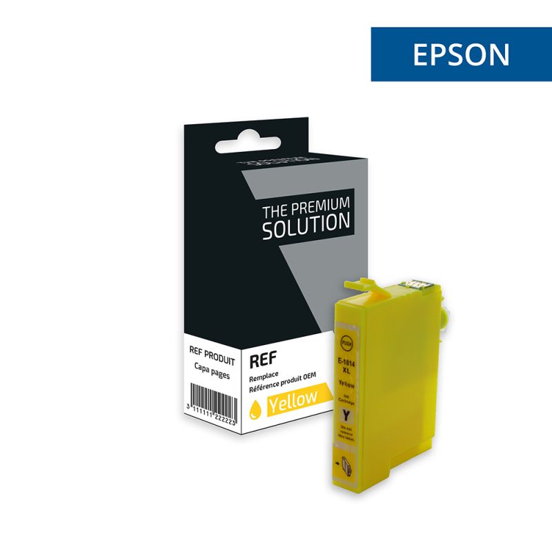 Epson 18XL T1814 - PAQUERETTE, Cartouche Jaune compatible - The Premium Solution
