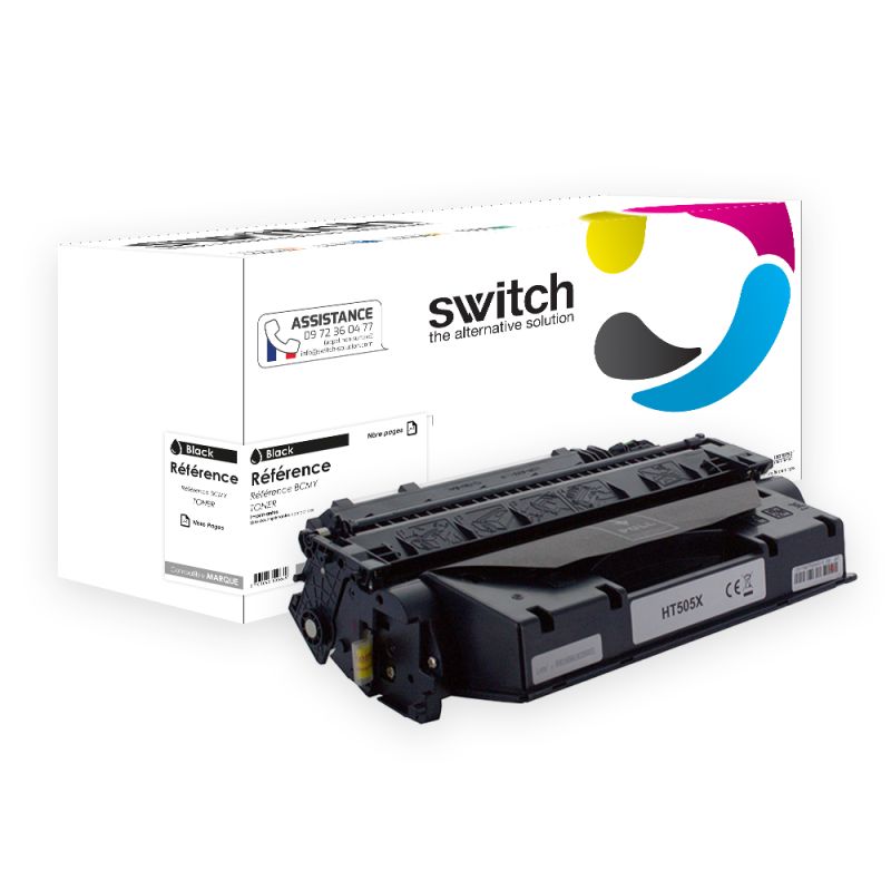HP 05X, CE505X, CF280X, Canon CRG-719H — Toner Noir compatible · Switch